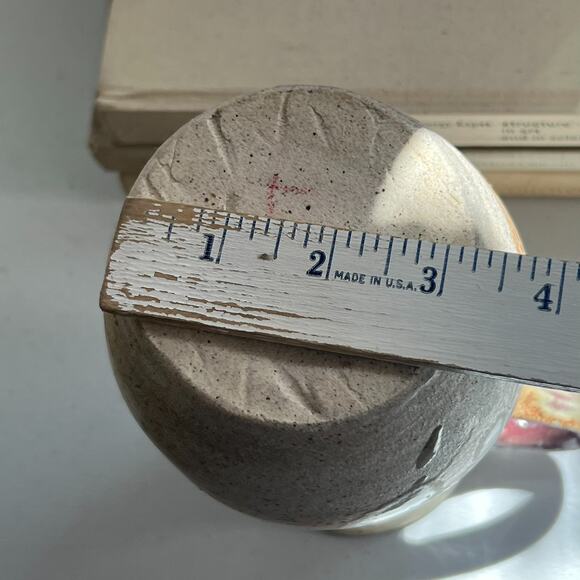 Studio Art Pottery Pitcher Handmade Vase Ivory Brown Orange Mix Speckled 9" X 5" - Picture 9 of 11